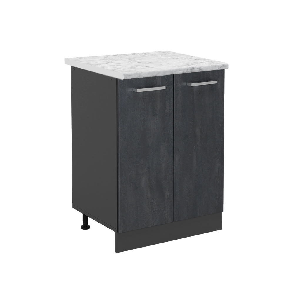 Mobiletto base cucina R-Line Calce nera/Antracite 60 cm PL Marmo Vicco
