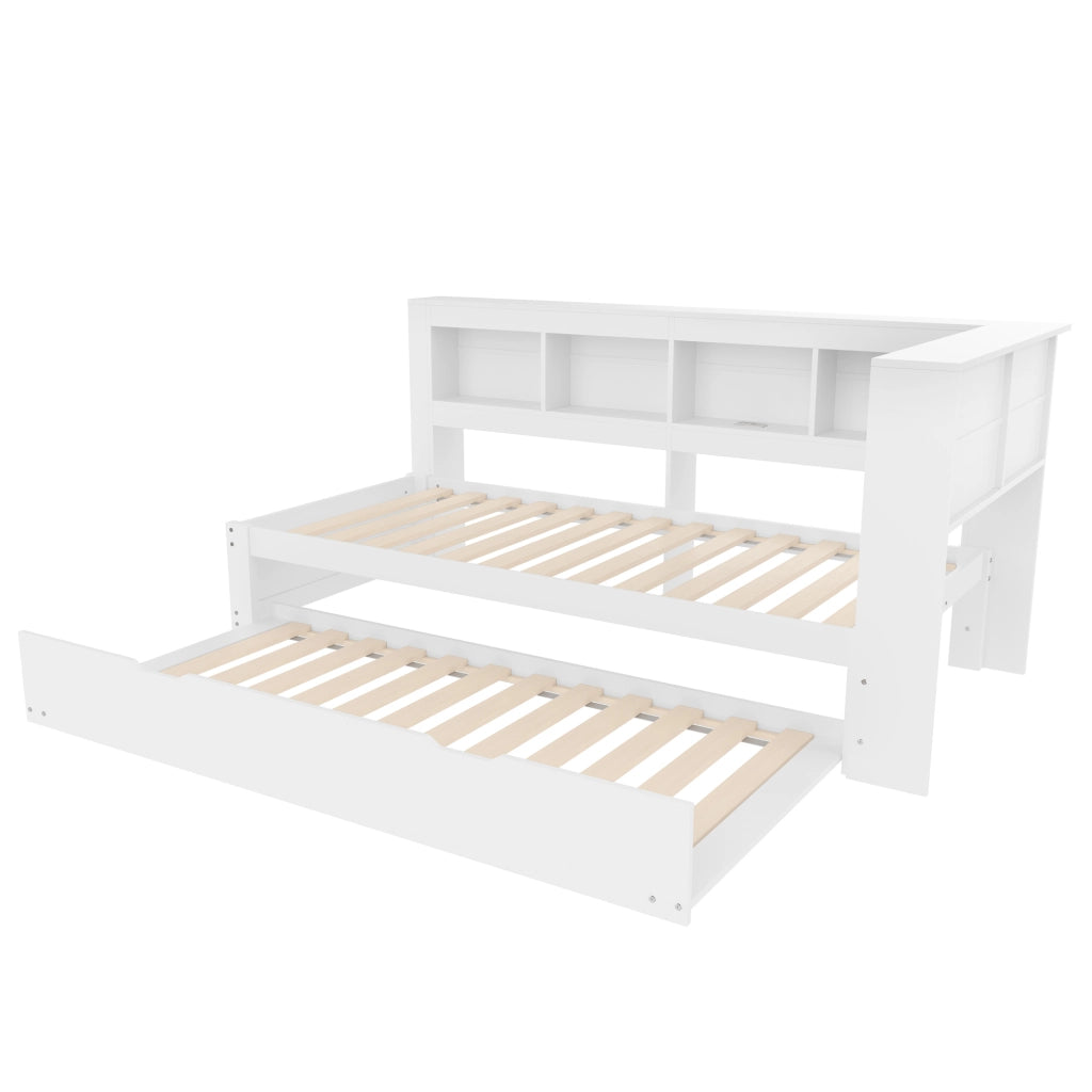 LETTO Giorno 90x200 cm con letto estraibile Bianco