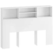 Testiera Letto con 4 Scomparti Aperti, 140 x 19 x 103,5 cm, Bianco