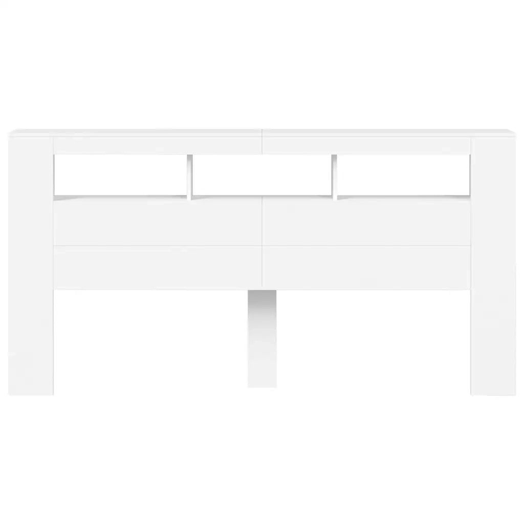 Testiera LED-Testata con Luci LED Bianca 200x18,5x103,5 cm Legno Multistrato