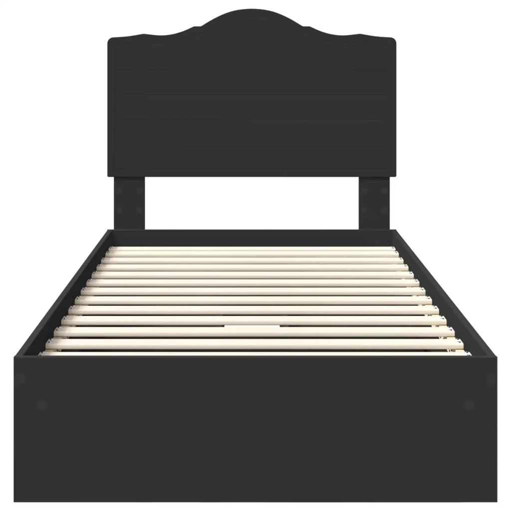 Letto con Contenitore Nero 90 x 190 cm Legno multistrato