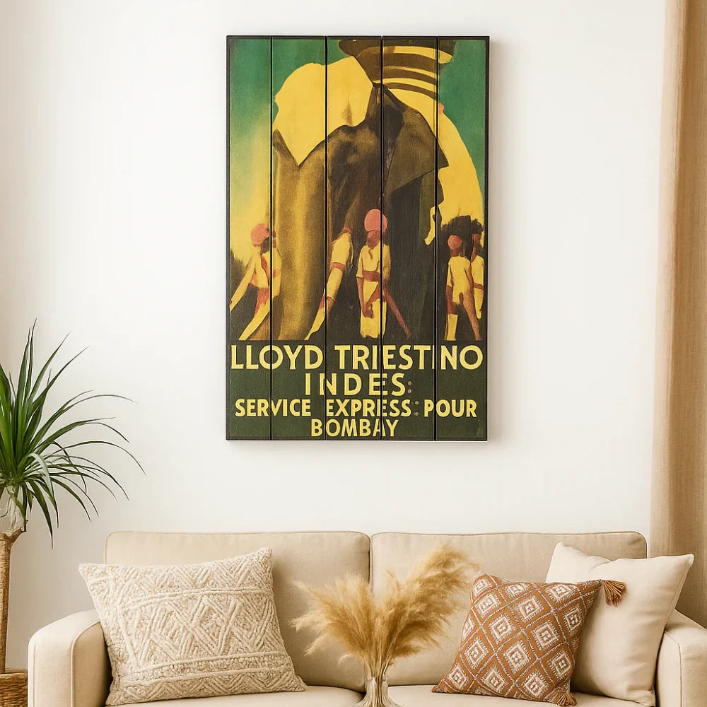 Stampa su legno da parete elephant 60x100 cm design moderno | Duzzle