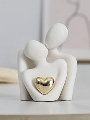 Scultura Ceramica Astratta per Coppie - Ornamento d'Amore Unico per Decorazione di Casa in Salotto, Camera da Letto e Ufficio - Regalo Perfetto per Feste di Compleanno e Giubilei