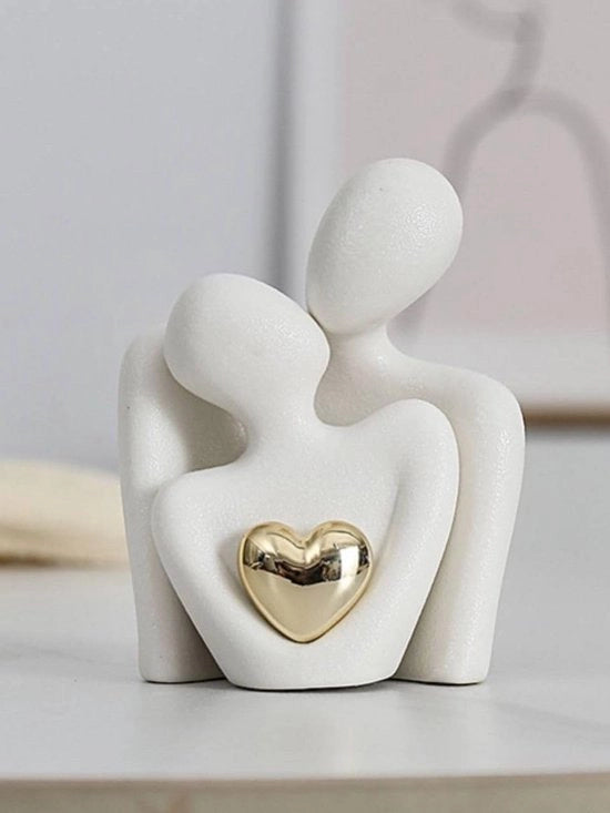 Scultura Ceramica Astratta per Coppie - Ornamento d'Amore Unico per Decorazione di Casa in Salotto, Camera da Letto e Ufficio - Regalo Perfetto per Feste di Compleanno e Giubilei
