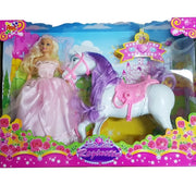 Trade Shop - Sposa Bambola Principessa Reginetta A Cavallo Criniera Viola Pony Gioco Bambine -