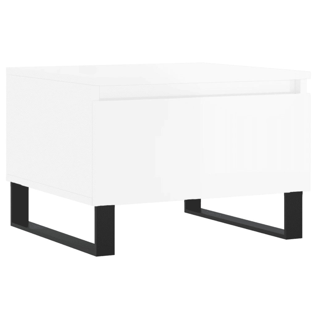 Tavolini Salotto 2pz Bianco Lucido 50x46x35cm Legno Multistrato 830881