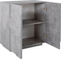 Credenza 2 Ante Battenti 81,2x44,2x86 cm Ping Cemento Bronx