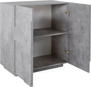 Credenza 2 Ante Battenti 81,2x44,2x86 cm Ping Cemento Bronx