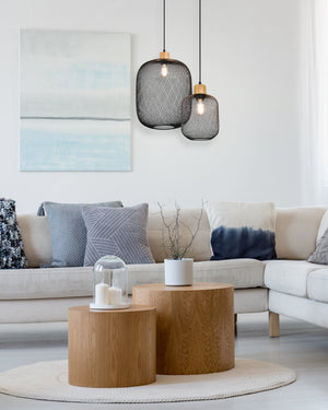 Lampada a Sospensione da Interno   in Metallo Nero Opaco