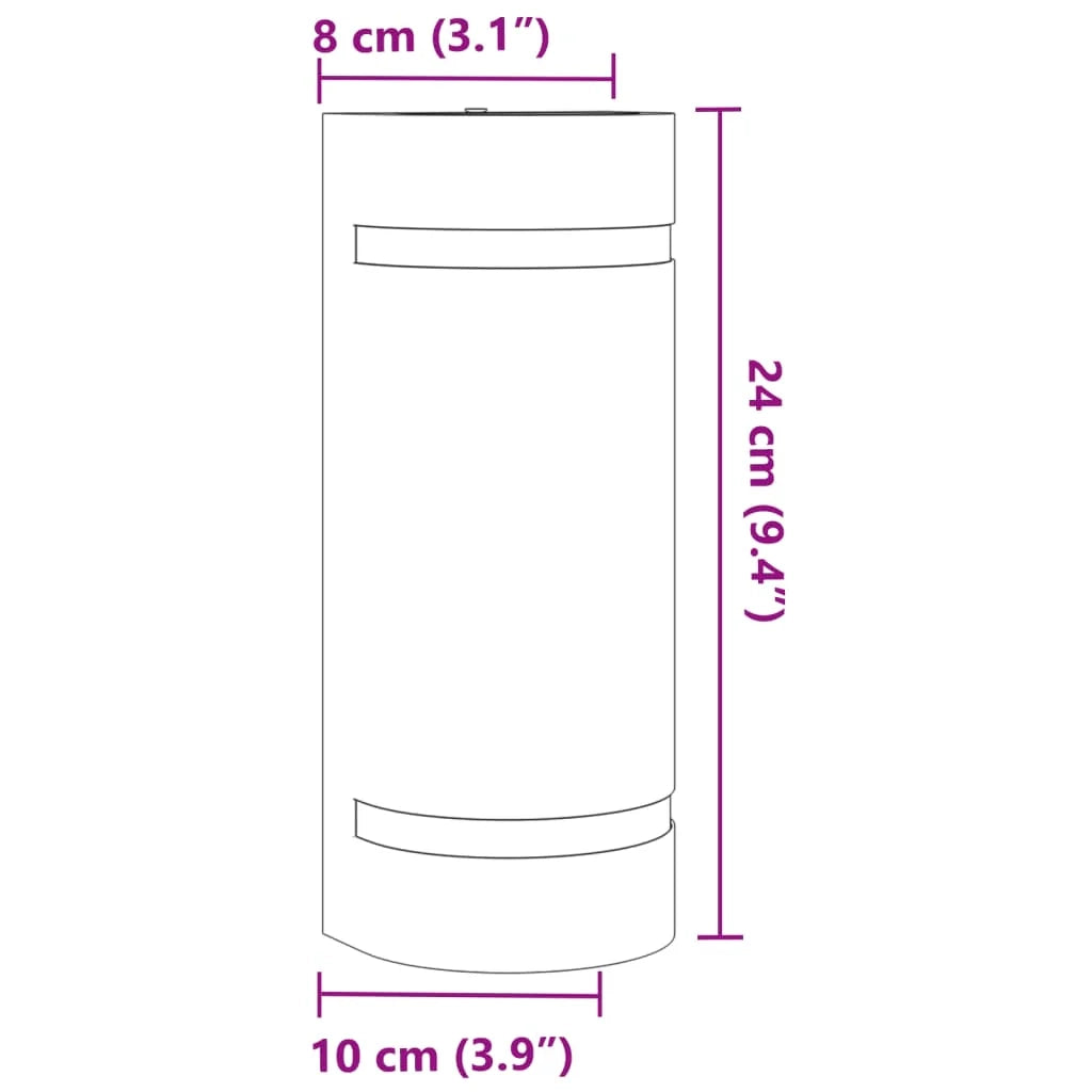 Applique da esterno dal design moderno 8 x 10 x 24 cm resistente alle intemperie alluminio nero 02_0056631