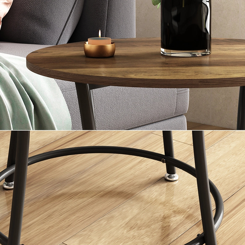Vicco Tavolino da salotto Legno antico 50 x 50 cm con ripiano