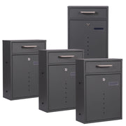 Cassetta delle lettere 2x2 V51 antracite Con supporto e finestrelle Cassetta postale