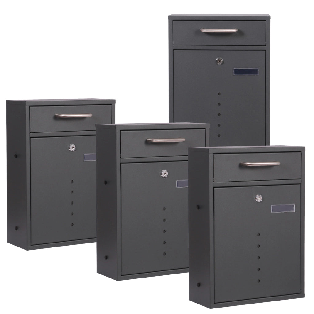 Cassetta delle lettere 2x2 V51 antracite Con supporto e finestrelle Cassetta postale