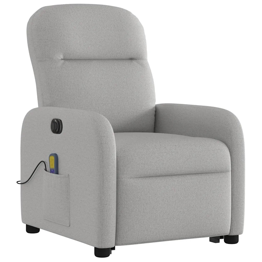 Poltrona Alzapersona Massaggi Elettrica Grigio Nuvola Tessuto 3303011