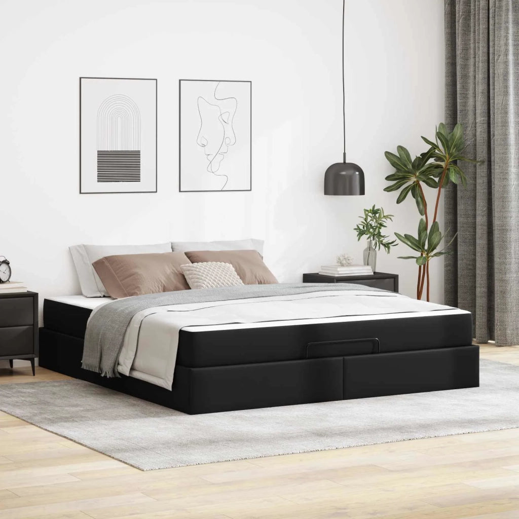Struttura letto con materasso Altro 2 pcs Nero PVC 3399437