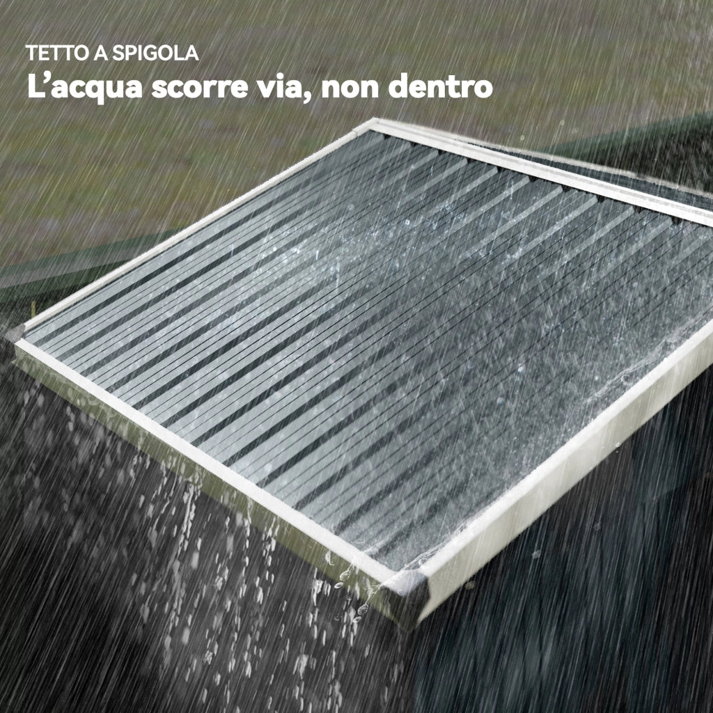 Casetta da Giardino in Acciaio con Porta Scorrevole ¨C Zephmum ¨C Grigio