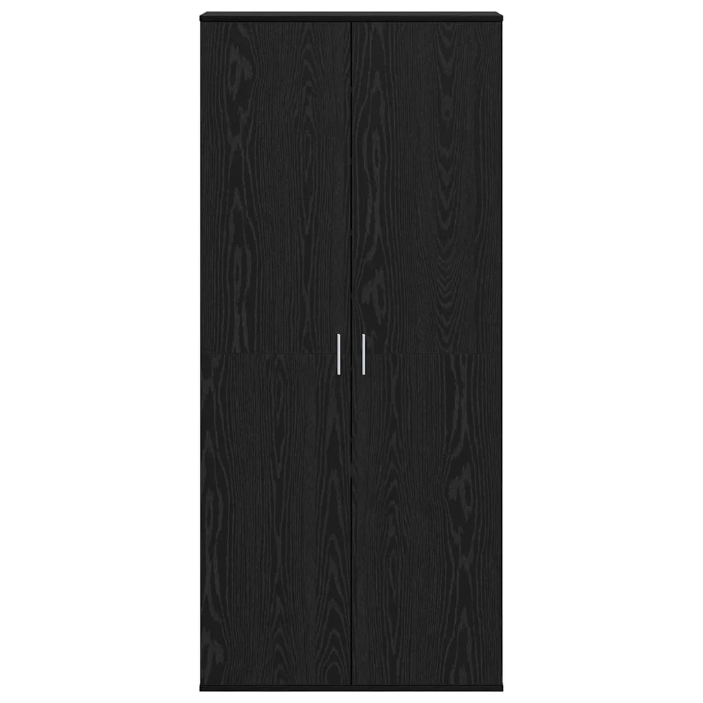 Credenza-Buffet-Armadio da cucina Rovere nero 80 x 39 x 178 cm Legno multistrato