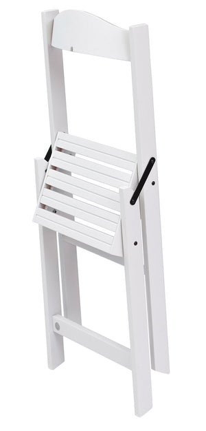 Sedia Scala Pieghevole 51x41xh75 cm in Legno Faggio Massello Bianco Laccato