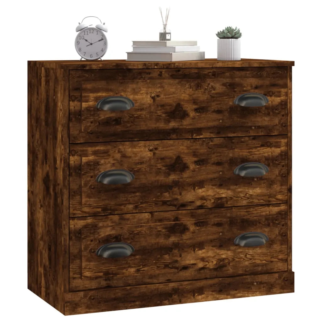 Credenza Rovere Fumo 70x35,5x67,5 cm in Legno Multistrato 816229