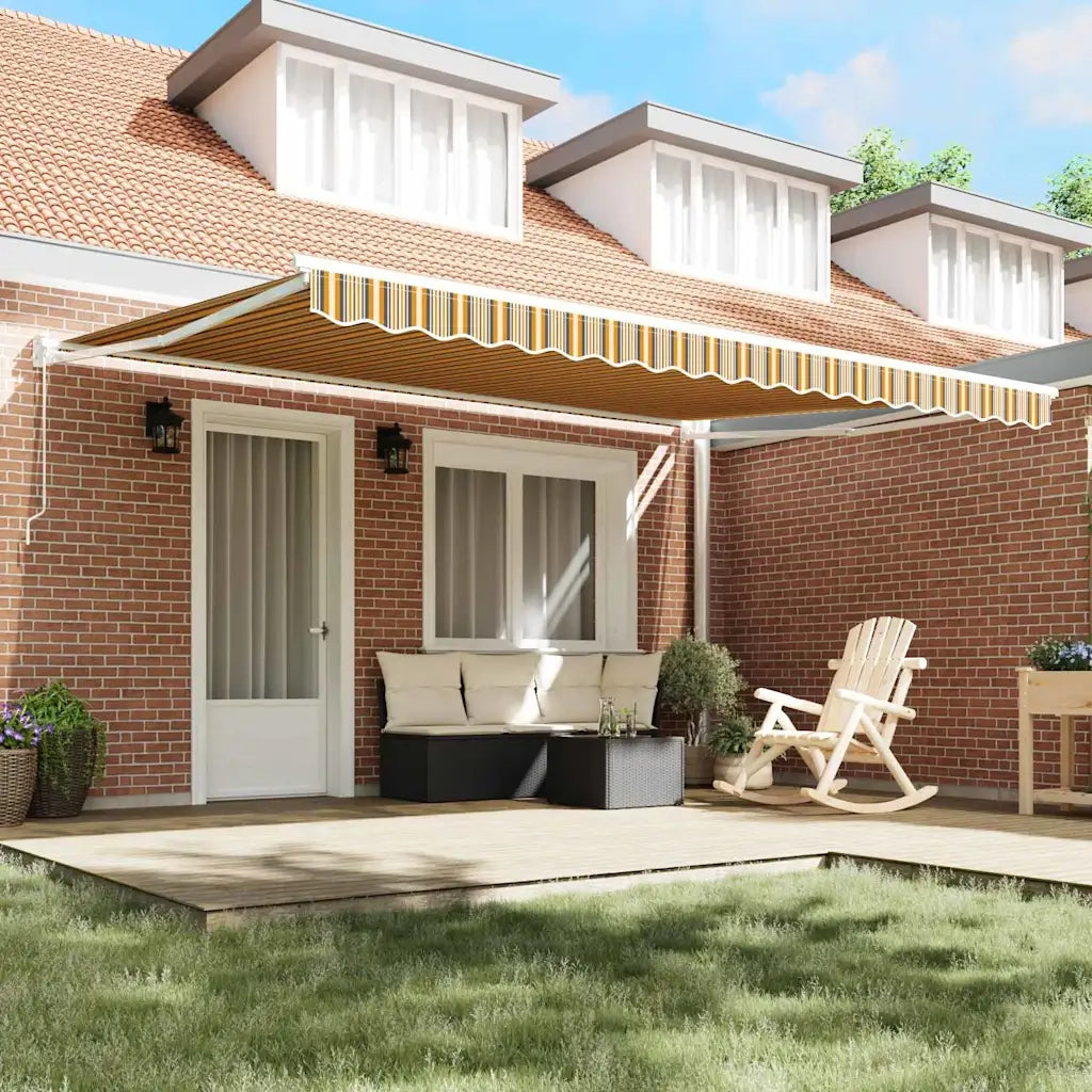 Tenda retrattile-Tenda parasole per balcone Multicolore 450 ¡Á 300 cm 390385