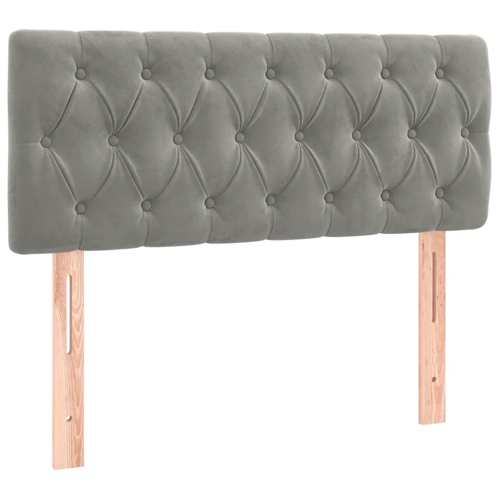 Letto a Molle con Materasso e LED Grigio Chiaro 90x200 cm Velluto