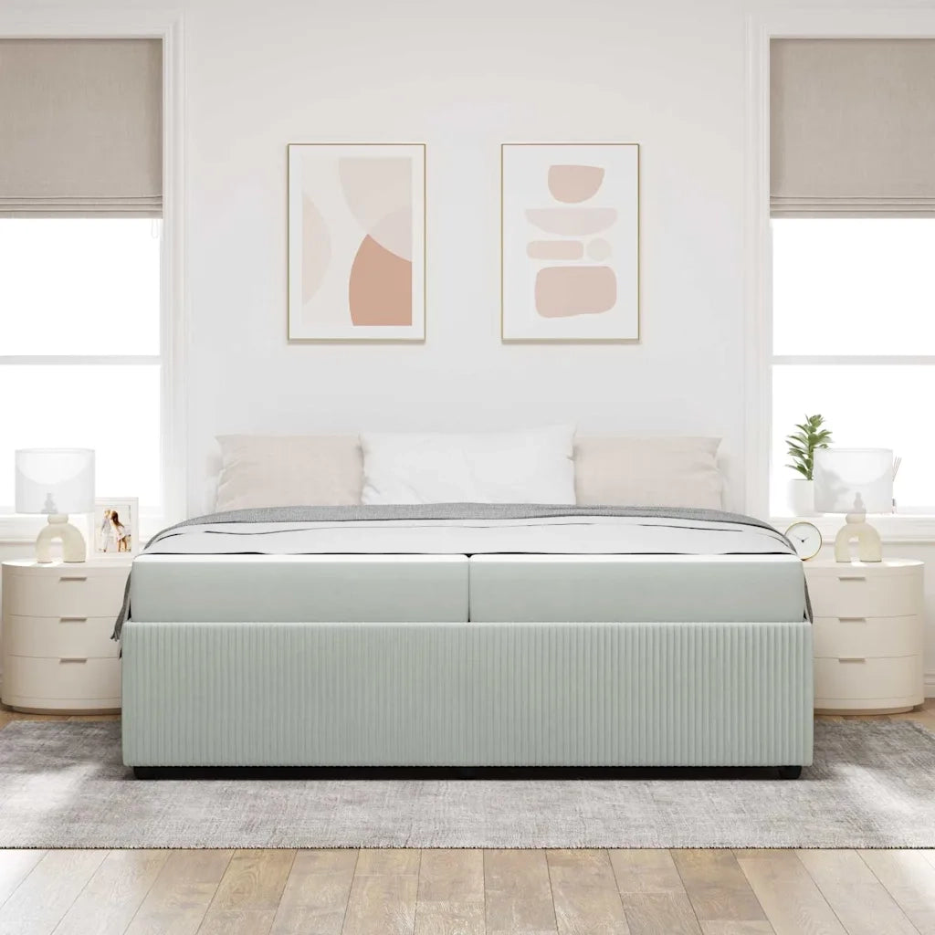 Struttura del letto Grigio chiaro 200 x 200 cm Tessuto