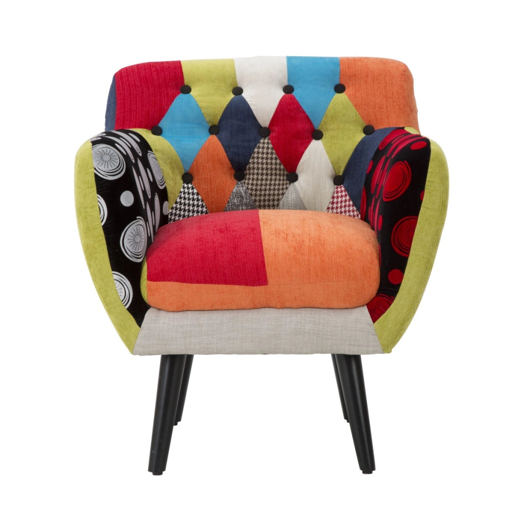 Poltrona Imperial New patchwork capitonne multicolor 67x57x73 cm