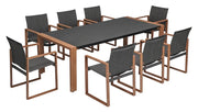 Set da pranzo per giardino DUISBURG per 8 persone tavolo e 8 poltrone antracite e marrone