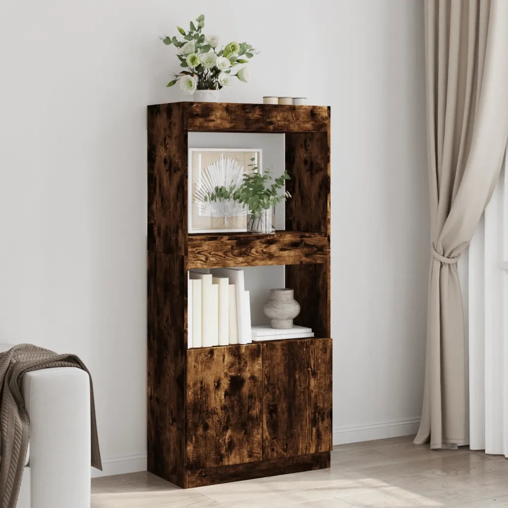 vidaXL Credenza Rovere Fumo 63x33x140 in Truciolato