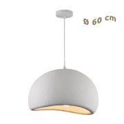 Trade Shop - Lampadario A Sospensione Soffitto Effetto Pietra Bianco ø40/50/60cm Attacco E27 Ip20 B16-b -    -60 Cm   -