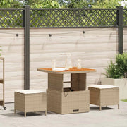 Set da Pranzo per Giardino Beige polyrattan 42007913