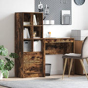 Scrivania con spazio di archiviazione rovere affumicato legno ingegnerizzato