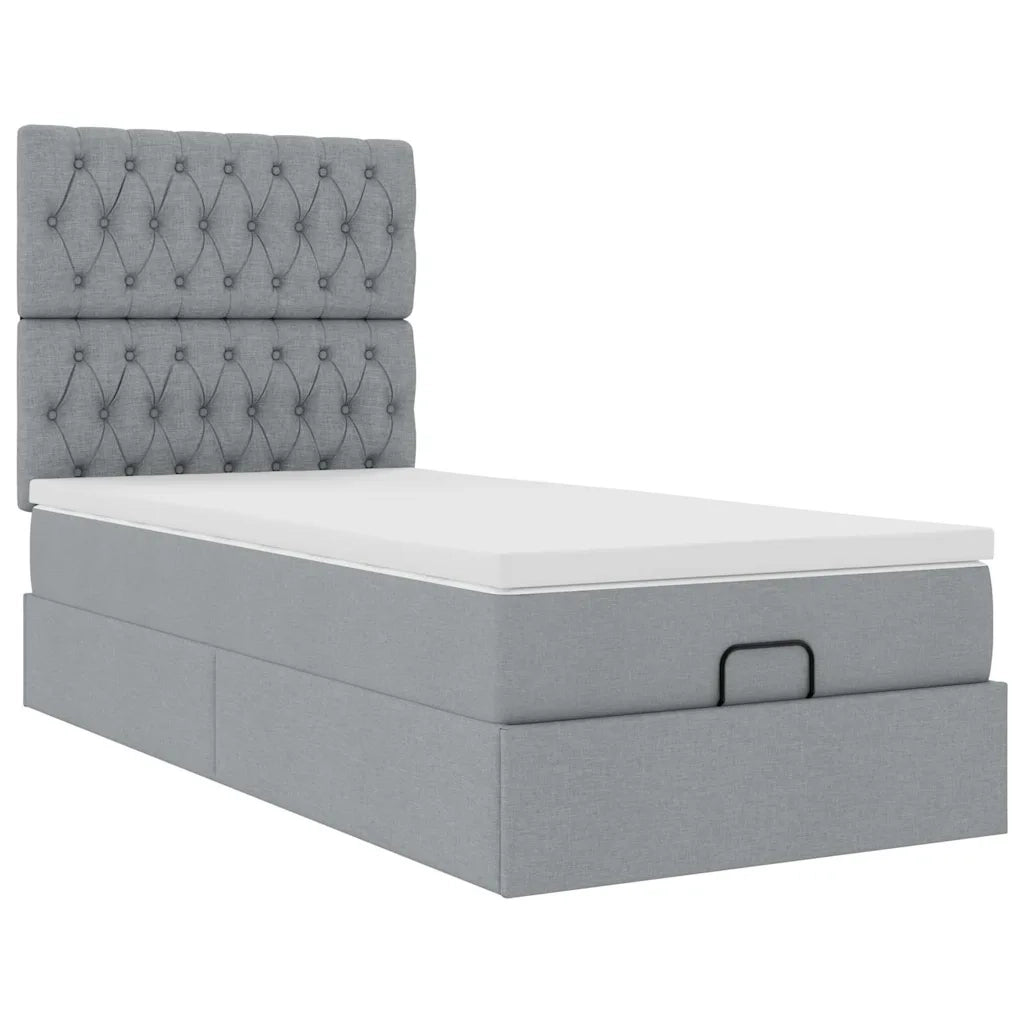 Struttura Letto Pouf con Materasso 90x190 cm in Tessuto 3314051