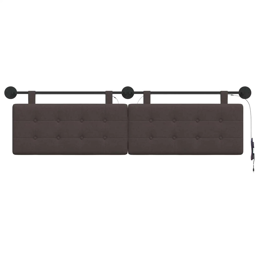 Testiera sospesa Con luce LED Marrone Scuro Tessuto 3424475
