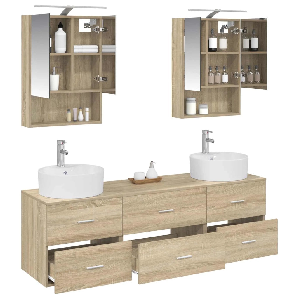 Set di mobili per il bagno 5 pcs Rovere Sonoma 3406881