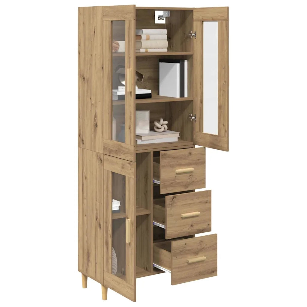 Credenza | Madia | Buffet da pranzo | Armadio da pranzo con cassetto Rovere artigianale 69,5 x 34 x 180 cm