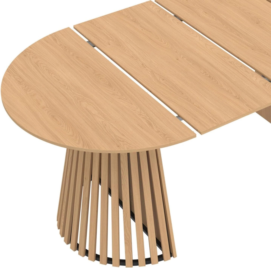 CARMEN tavolo da pranzo rotondo allungabile 4-10 persone gamba in legno 110-200 cm