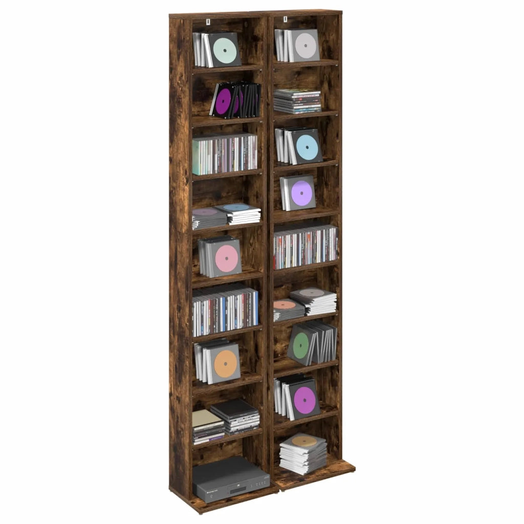 Mobile per CD 2 pz Rovere Fumo 33 x 23,5 x 175 cm 8012651
