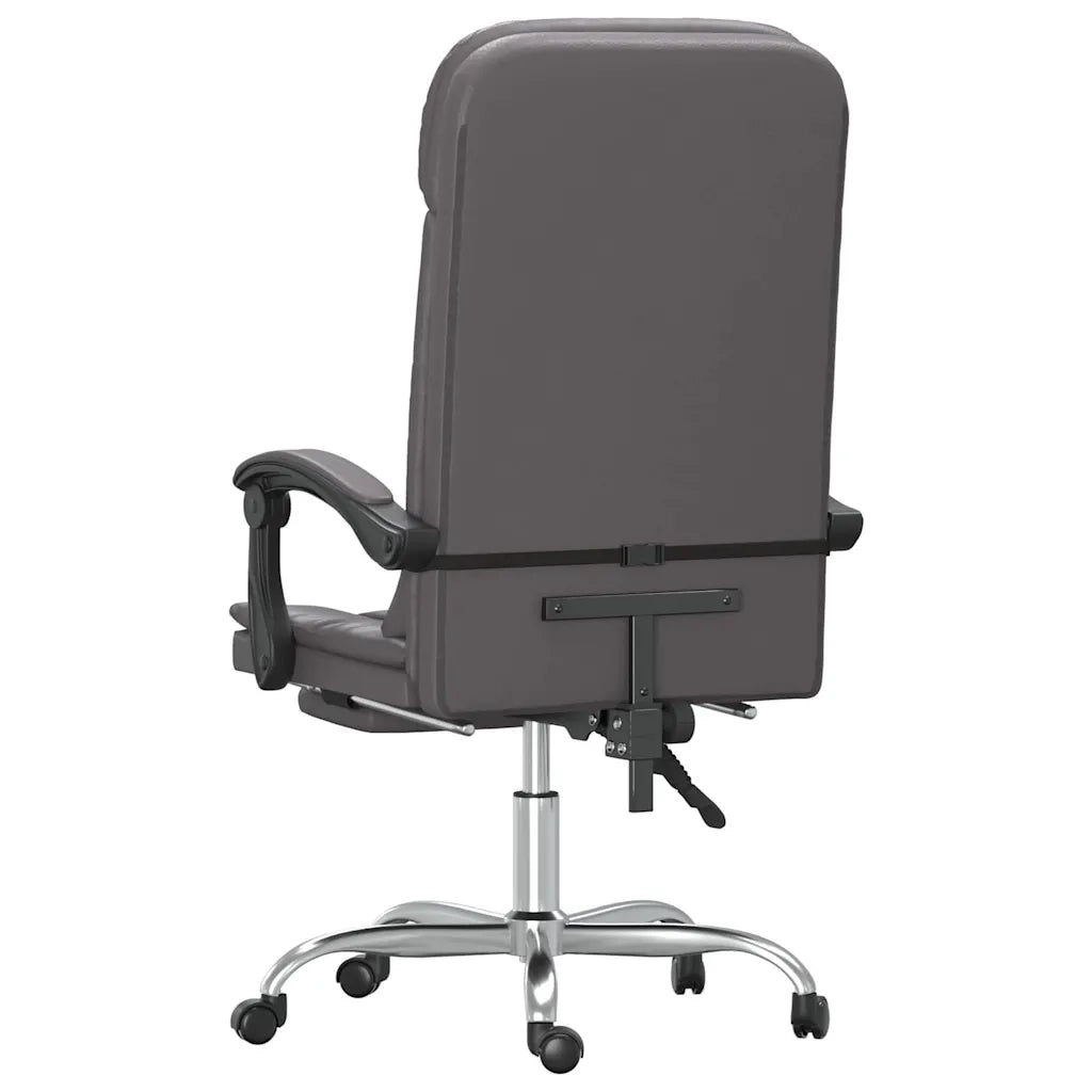 Sedia per studi-Poltrona da Ufficio Massaggiante Reclinabile Grigio Similpelle 464565