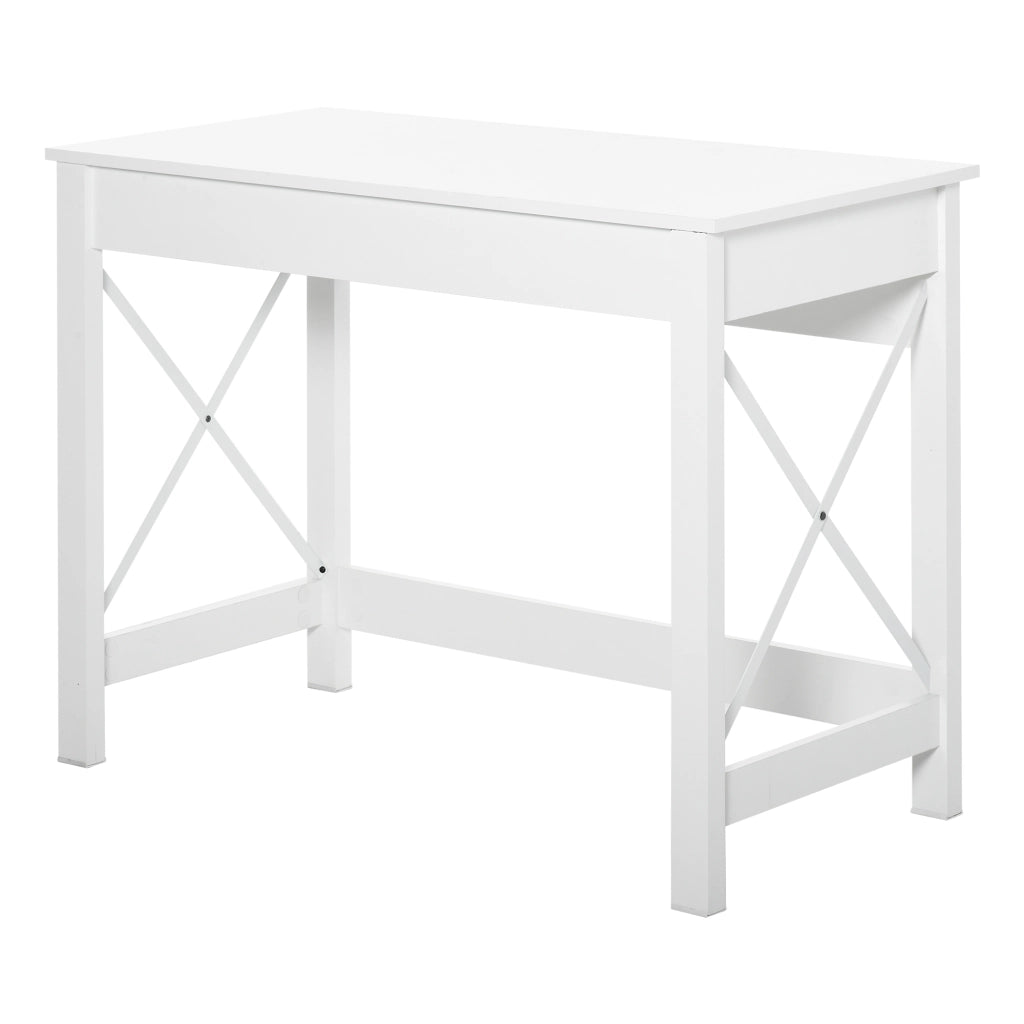 Scrivania Moderna ¨C Zephmum ¨C Legno Acciaio Bianco 105x50x76 cm