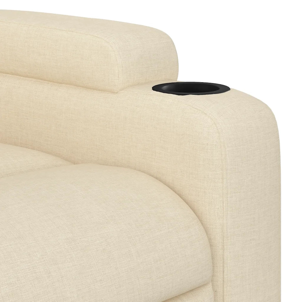 Poltrona Reclinabile Massaggiante Elettrica Crema in Tessuto 3204479