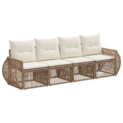 Set Divano da Giardino 4 pcs Beige e Bianco Crema polyrattan 3435342
