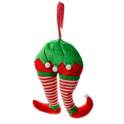 Trade Shop - Decorazioni Di Natale Gambe Elfo Righe Addobbo Per Albero Di Natale Dim. 15x20h -