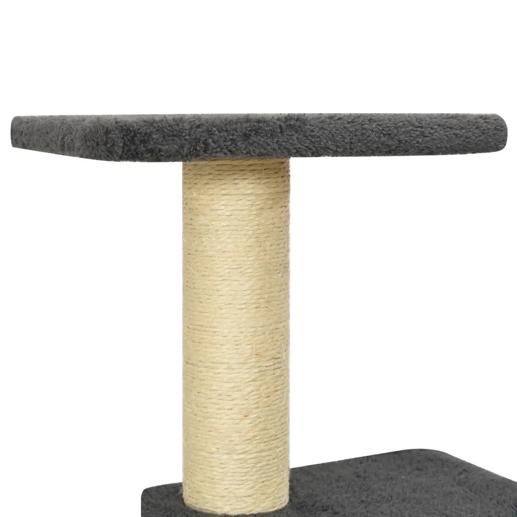 Albero per Gatti con Tiragraffi in Sisal Grigio Scuro 118,5 cm 171429