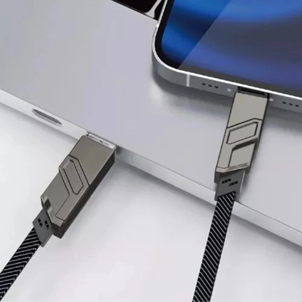 Trade Shop - Cavo Dati Ricarica Lightning Usb Type-c Q-sj886 4 In 1 60 W 100 Cm Multifunzione -