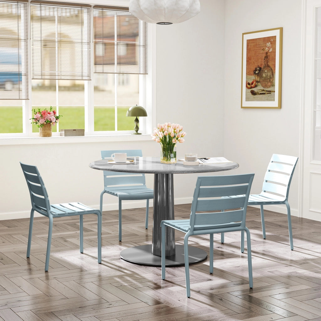 Set di 4 sedie da giardino impilabili ¨C zephmum ¨C grigio 42x54x78 cm