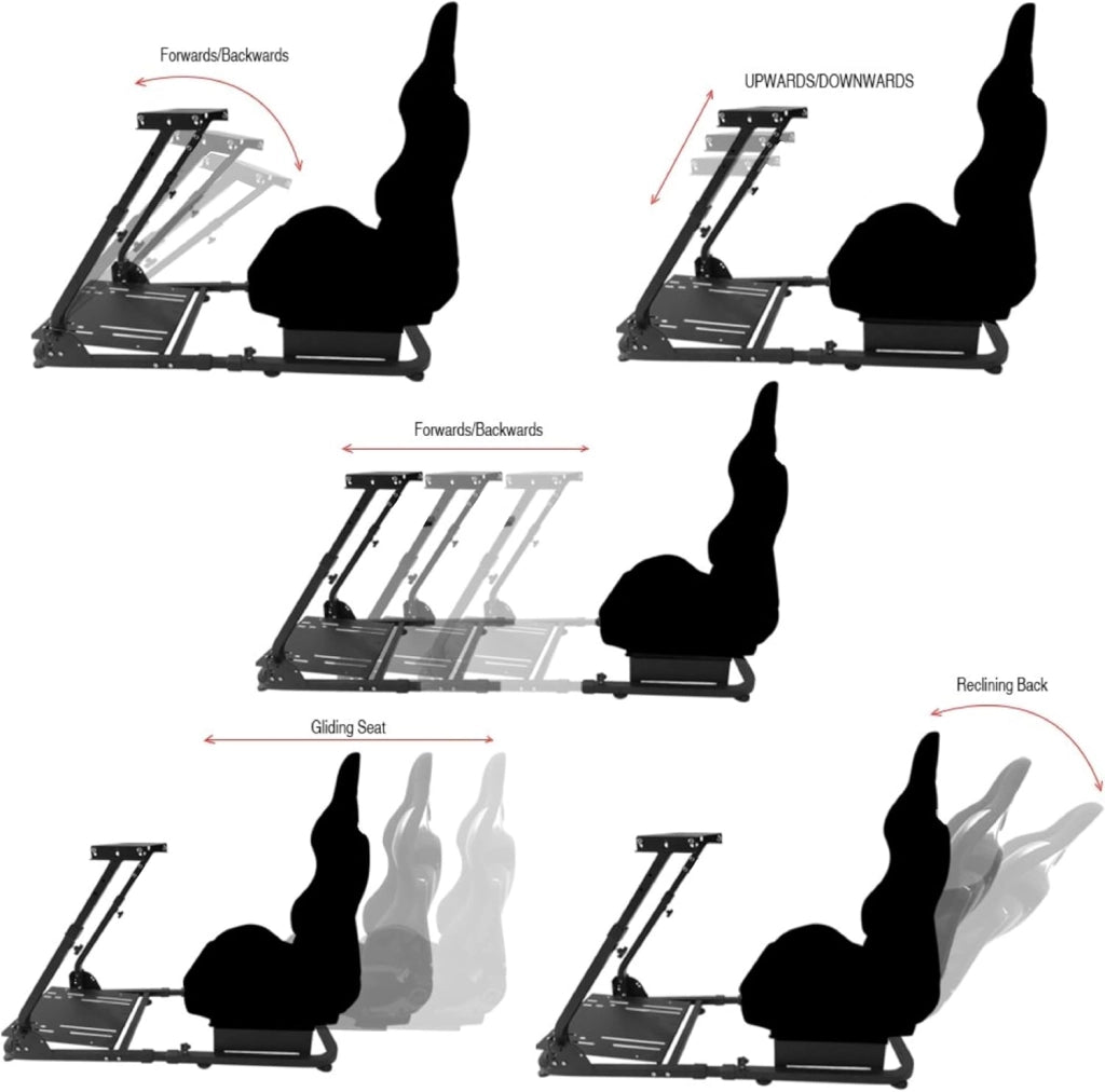 EGOTECH Smart Racing Seat Simulatore di guida con seduta incorporata, Pieghevole Postazione Simulatore Guida Supporto da Corsa Racing Regolabile Cabina di Guida