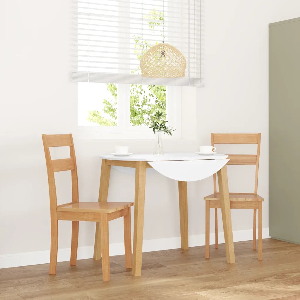 Sedie da Pranzo 2 pz | Sedie da cucina Naturale in Legno Massello di Hevea