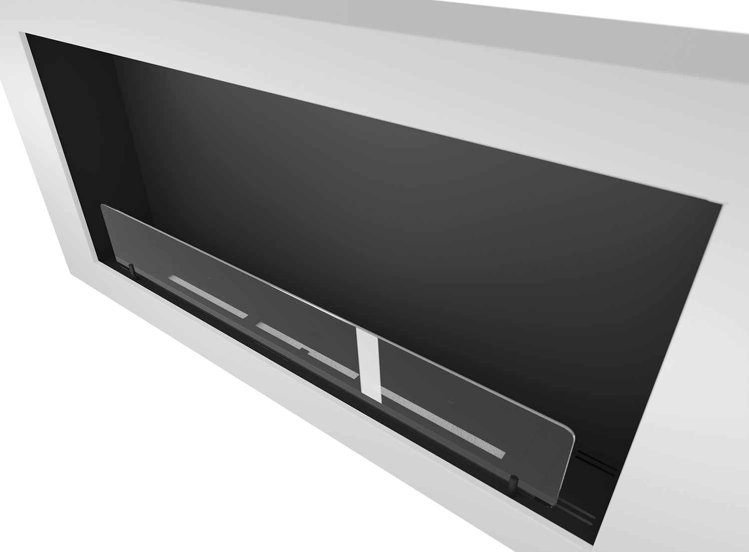 Camino a Bioetanolo da Parete 120x56x16,5 cm Murall 1200 Bianco con Vetro