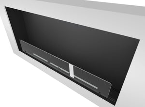 Camino a Bioetanolo da Parete 120x56x16,5 cm Murall 1200 Bianco con Vetro